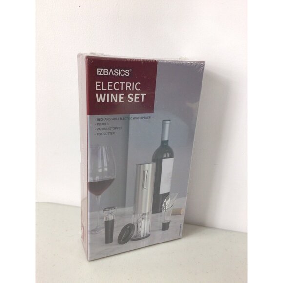 Electric Wine Opener Set Rechargeable Corkscrew New - Picture 2 of 6